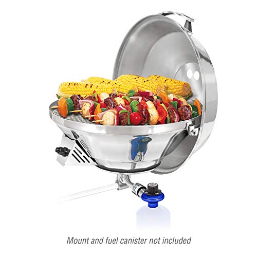 Magma A10-217-3 Marine Kettle3 Portable Gas Grill and Stove - Stainless Steel BBQ with Electronic Ignition for Boats - Wind-Resistant Design, Safe Propane Connection, Stay Cool Handle - 17" Diameter by MAGMA - Image 2