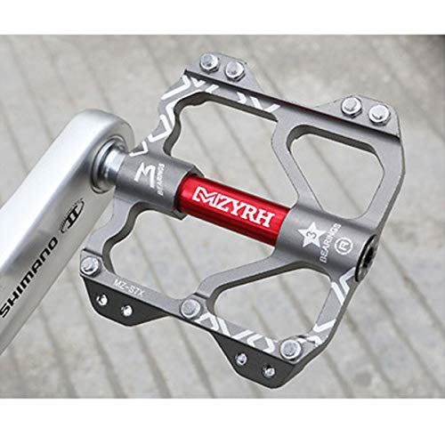 Thinktop Mountain Bike Pedals Platform For Mtb Bmx, 9/16 Bicycle Road Bike Flat Pedals Aluminum, 3 Bearing Sealed Lubricate, Titanium #TOP2