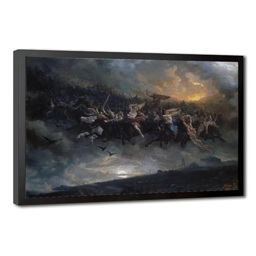 The Wild Hunt of Odin toile mythologique pour décorer un bureau