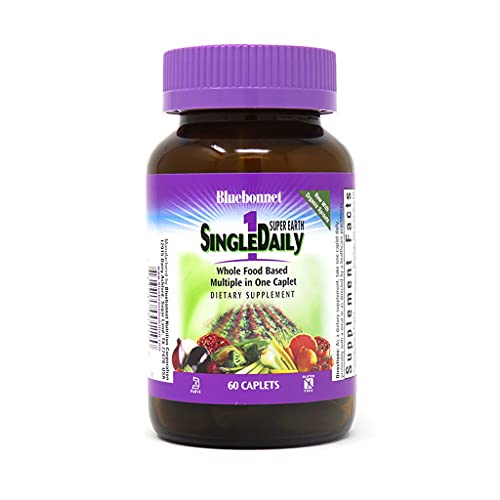 Bluebonnet Super Earth Single Daily Multi-Nutrient Formula Iron Caplets, 60 Count