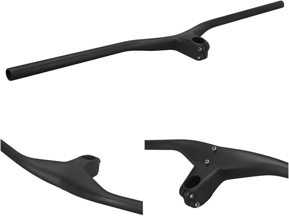 760 mm mtb riser carbon mountain bike handlebars riser bar integrated stem 1-1/8" Stem Angle -17 Degree 90mm Ultra-light integrated handlebar