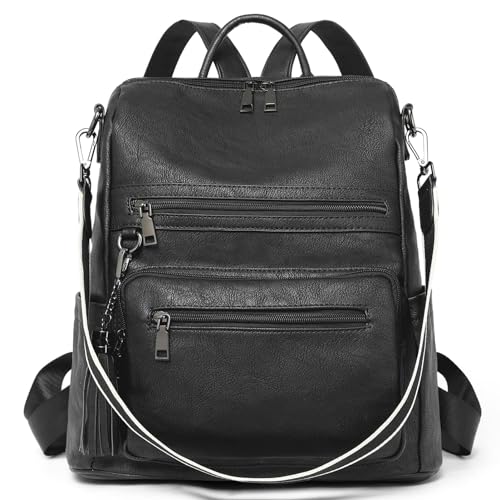 Image of BROMEN Backpack Purse Leathe Backpack for Women Anti-theft Bookbag Purse Fashion Shoulder Handbag Backpack Women