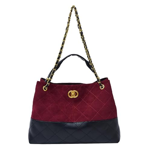 Oversized Chain-Handle Tote Bag, Shoulder Bag with Underarm Carry Option, Fashion Handbag