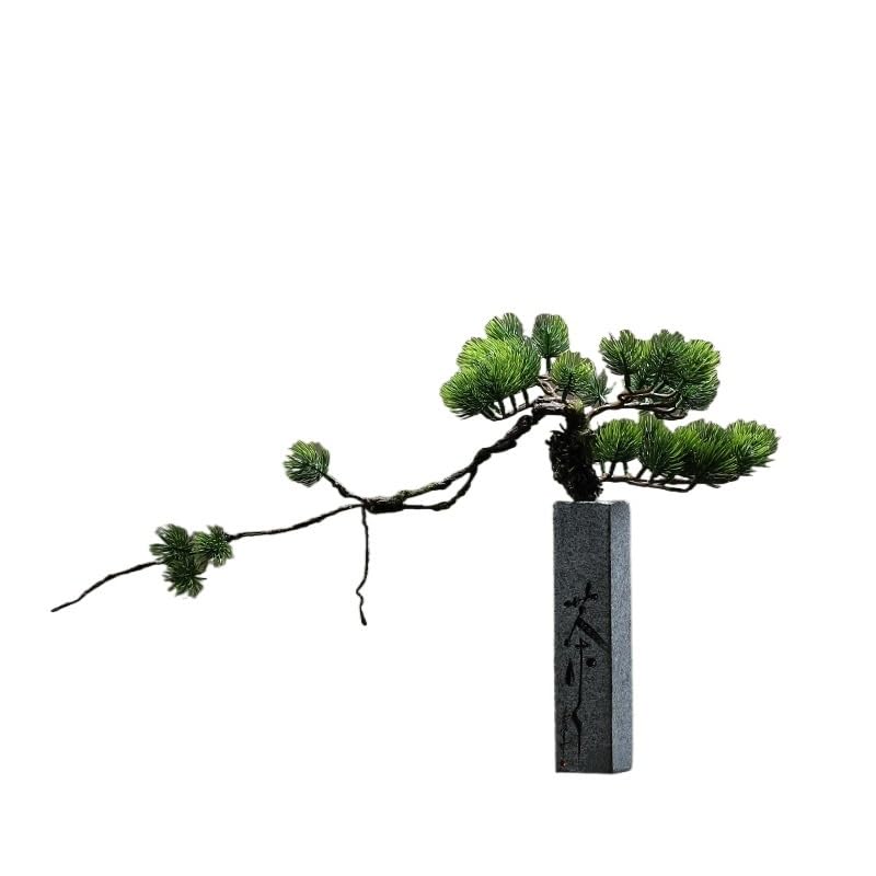 Árbol bonsái Artificial pequeño, simulación de planta de Pino acogedora en maceta, oficina Creativa, jarrón de Piedra Chino, decoración de interiores para El hogar, adornos para sa