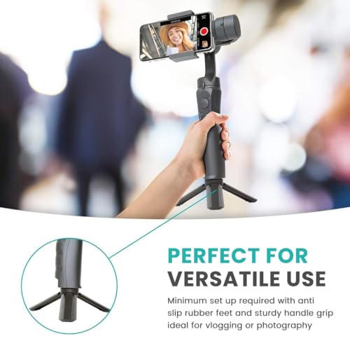 Image of Zibuyu Mini Tripod Desktop Stand Stabilizer Holder, 1 /4 inch Screw, Compatible with GoPro, Small DSLR, Camera, Pocket Projector, Black