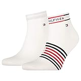 Tommy Hilfiger Herren Breton Stripe Men's Quarter (2 Pack) Socks, Weiß, 39-42 EU