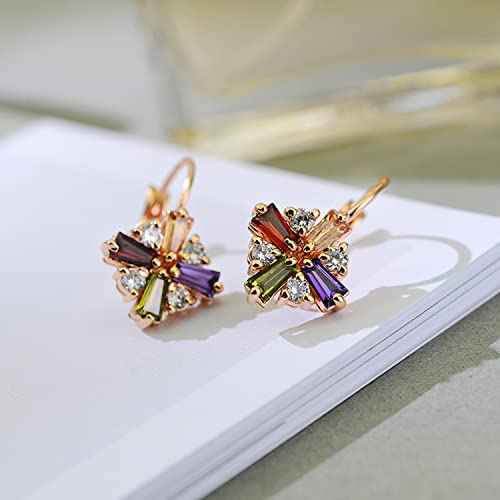 Earrings For Women Girls Crystal Cz Cross Dangle Earrings Jewelry For Women 18K Gold Plated #TOP5