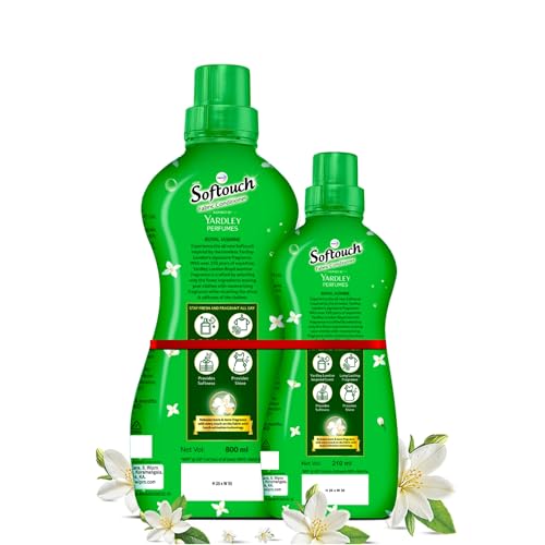 Image of Softouch Yardley Royal Jasmine 800+210 ml Fabric Conditioner | Long lasting fragrance for clothes