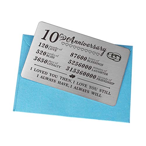 10 Year 10Th Wedding Anniversary Wallet Card Gifts For Him Her Men Husband Wife Women #TOP4
