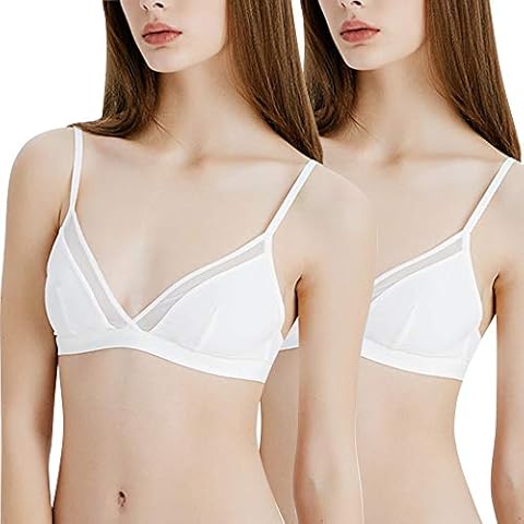 Libella Sujetador Minimizador Suave sin Aros 2 Pares Blanco XS Cover