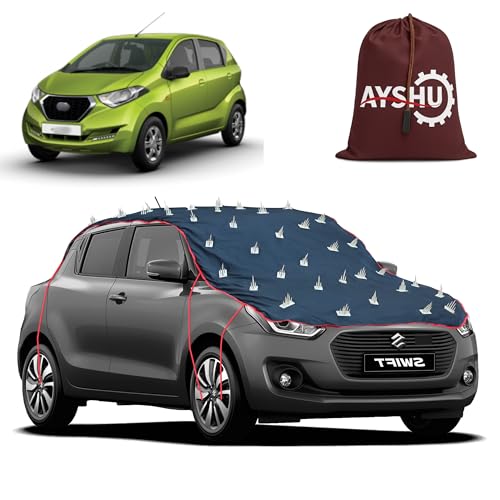Image of AYSHU Water-Resistant Spike Car Cover for Datsun Redi Go - Protects from Dogs, Monkeys, Dust, Sunlight & UV - Full Roof Universal Fit