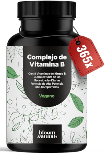 Vitamina B Complex – 365 Comprimidos – Complejo B Completo - 8 Vitaminas del Grupo B (B1, B2, B3, B5, B6, B7, B9, B12) con Colina y Inositol – Vegano y Producido en Alemania