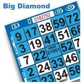 1 en tarjetas de juego de bingo de papel con patrón de diamante azul, paquete de 500