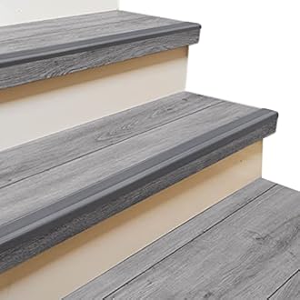 Rubber Bond Stair Edge Protector (Pack of 5) 36x2x1 inch Anti-Slip Stair Corner Trim Rubber Strips - Waterproof Self-Adhesive Staircases for Outdoor & Indoor Uses | Protect Kids & Pets - Grey