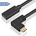 Poyiccot USB C Extension Cable 1ft, USB C Right Angle Extension Cable Short, PD 3.1 90 Degree Type C Extender Cord with 3A Fast Charing for Laptop PC Mobile Phone