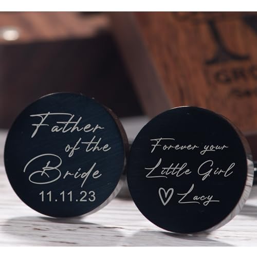Personalized Father of the Bride Cufflinks Groom Husband Custom Photo Cufflinks Set Wedding Cufflinks for Groomsmen Wooden Box3