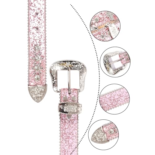 PU Leather Belts Western Leather Belt,Bling Bling Belts Rhinestone Belts Wide Belt Women Waist With Pin Buckle.4