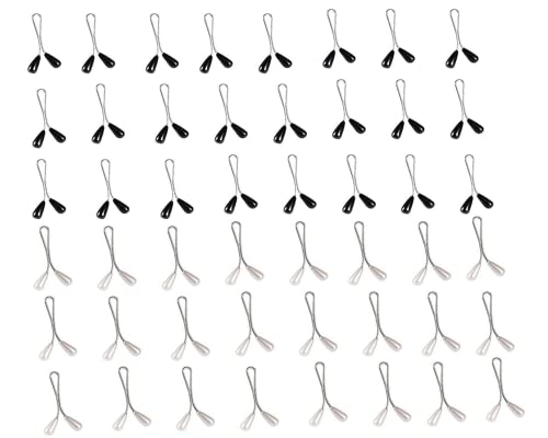 Hitopin 48 Pièces Broche écharpe Clips, Pinces pour Hijab, Clip Foulard Pin, Pince pour Foulard Perlé, Hijab Pins Clips, Musulmane Hijab Perle Clips, pour Décoration de Vêtements Filles (Blanc, Noir) Cover