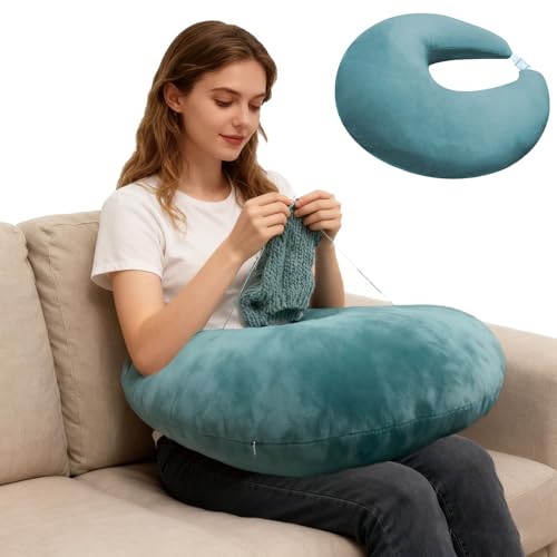 Foreard Crochet Pillow for Lap Support Green