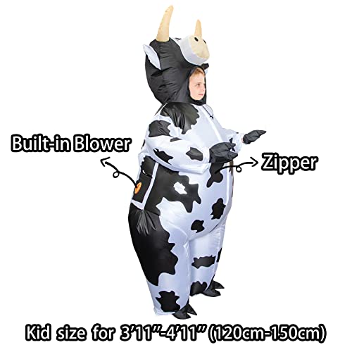 Disfraz inflable de vaca para niños miniatura 3