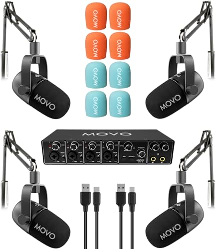 Movo 4-Person PodX Complete Recording Kit
