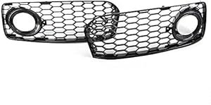 Ancher Fog Light Grilles w/Black Trim Ring Fit for Audi A5 S-Line / S5 B8 RS5 Style Honeycomb 2008 2009 2010 2011 2012 08-12 Notice: for S-Line Bumpers Only!! Not for Standard Bumpers!!