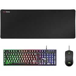 Teclado Gx Gaming Scorpion K8 Mars Gaming MCPX, Combo Teclado Gaming H-Mech FRGB, Ratón Gaming 10000DPI y Alfombrilla Escritorio XXL, Negro, Teclado Español