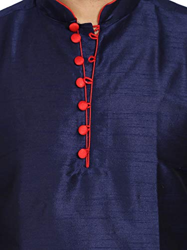 Image of Men's Ethnic Silk Loop Button Kurta
