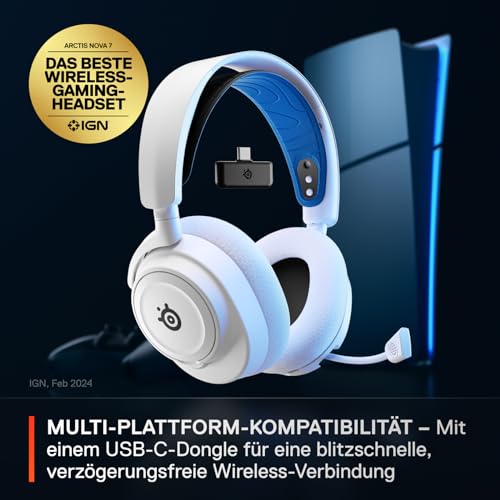 SteelSeries Arctis Nova 7P Wireless – Multi-Platform Gaming Headset– PlayStation, PC, VR – maßgeschneiderte HiFi-Treiber – 2… – Ansicht 2
