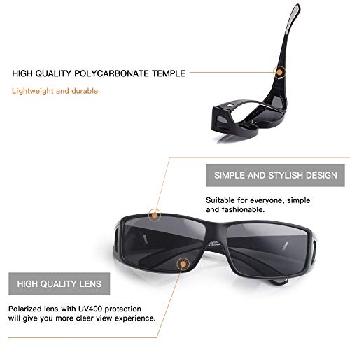 ROAR Fit Over Glasses with Polarized, TAC Lenses, sunglasses,UV protection.3