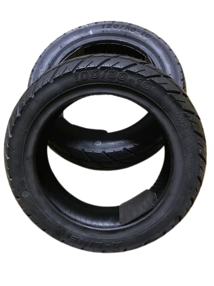 Kit de pneus de scooter toutes saisons 120/70-10 TL 54L & 100/80-10 TL 51J (M+S) compatible avec Piaggio Zip compatible avec et de nombreux autres modèles