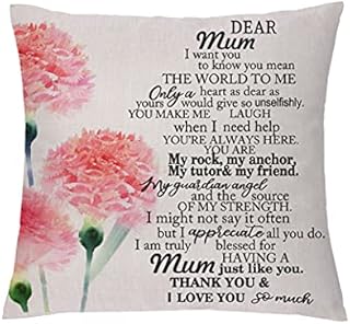 aligarian Mum Hug Cushion Cover Birthday Gift Appreciate Mummy Throw Pillowcase Mothers Day Pillow Case Mom You Mean the World to Me 18x18'' Mom Christmas Thanksgiving Present