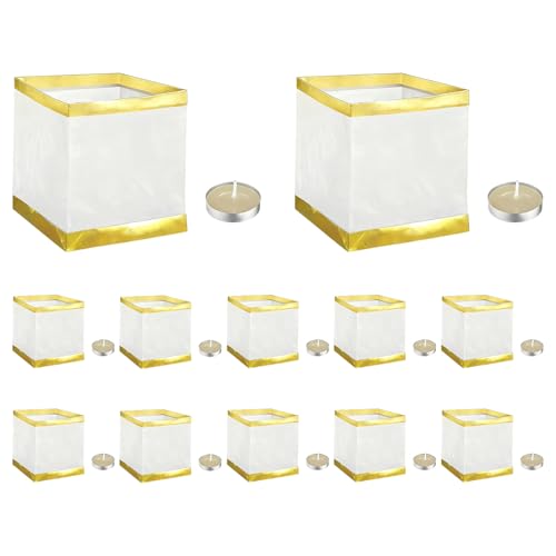 Faroles de agua de papel con ribete dorado elegantes para deseos 2