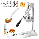 Stainless Steel Manual Citrus Hand Juicer, Commercial Grade Cast Iron Juicer Hand Press for Orange, Lemon, Lime & Pomegranate, Eco-Friendly Juicers High Yield & No Electricity & Easy to Use (White)