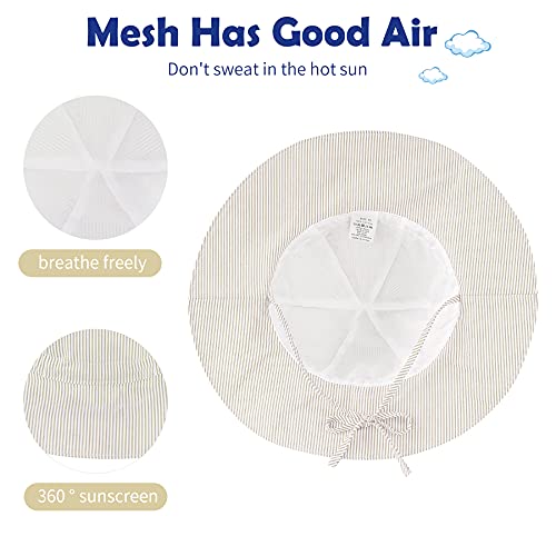 Zando Baby Girl Sun Hat Infant Wide Brim Hats Baby Boy Beach Hat Upf 50+ Toddler Caps For Boys Girls Baby Bucket Hat Beige 0-6 Months #TOP6