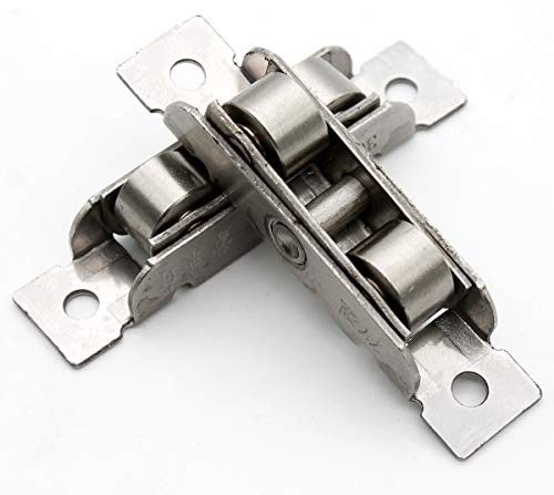 Weekly Top Sale 2Pcs Push-pull Window Pulley Zinc alloy Flat/Concave Double Wheel Balance Adjustment Angle Wheel Slide Doors Window pulley Metal Axles Window Pulley Door Sliding Two Rollers Wheel