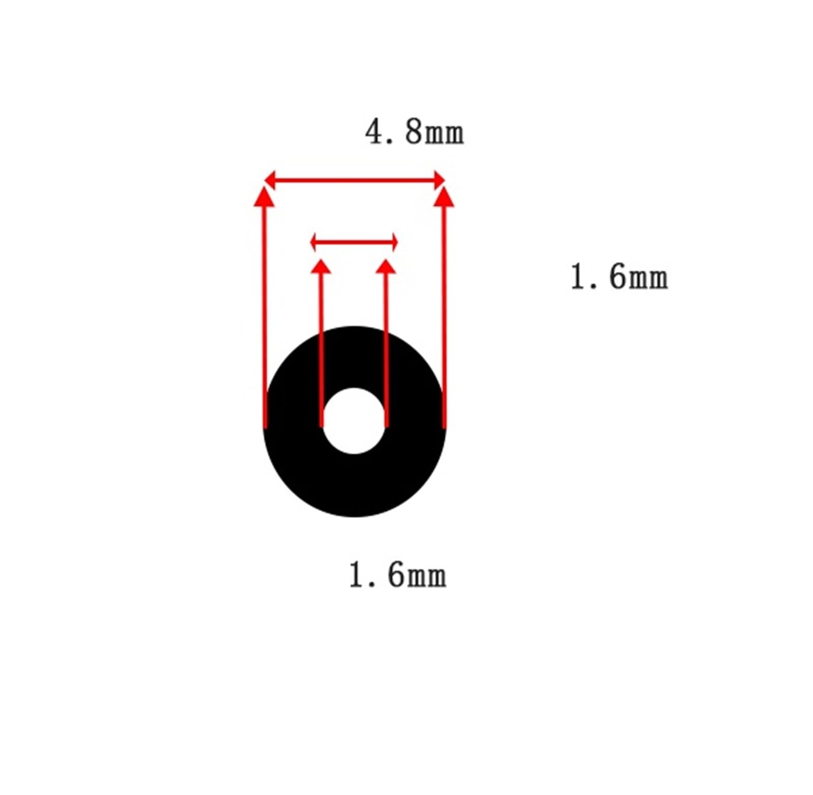 Tubo de bomba peristáltica de precisión de alto rendimiento, manguera de laboratorio, bomba peristáltica de larga duración de 1 m(1.6 * 4.8mm)