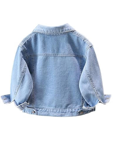 2-14Years Girl Butterfly Embroidery Denim Jackets Classic Blue Jean Jacket Girls Toddler Outerwear Casual Cute Coat2
