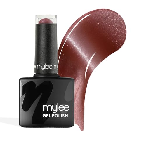 Mylee Cat Eye Gel Nail Polish 8ml [Pink Sands] - Magnetic Glitter Holographic UV/LED Nail Art Manicure Pedicure Professional Salon & Home Use Long Lasting & Easy to Apply Vegan & Cruelty Free
