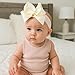 Tucnoeu 3pcs Baby Girl Headbands with Bows - Soft Stretchy Newborn Bows for Girls, Infant Toddler Hair Accessories (White, Ivory, Pink)
