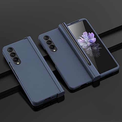 Housse de luxe pour Samsung Galaxy Z Fold 4 silicone liquide bleu uni