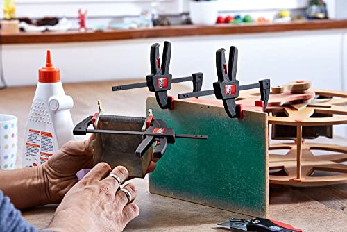 BESSEY Einhandzwingen EZS11-4SET, Spannweite 110 mm Ausladung 40 mm, Spannkraft 20 Kg, 2 Stück, Umsteckbar zum spreizen, Einhandbedienung ohne Kraftaufwand, Gewicht 0,12 Kg