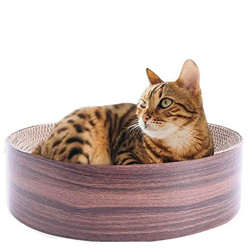 KIOPS Rascador de Gato con Menta para Gatos, Cesta para Gatos, Respetuoso con el Medio Ambiente, cartón Reciclado, Juguete para Gatos, Borde Impermeable para Mantener la Forma del Cuenco.