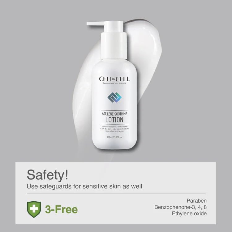 CELLBYCELL Azulene Soothing Lotion | Lightweight Lotion Helps Restore The Skin’s Natural Balance Leaving It Soft, Supple, & Smooth | 150ml - Image 3