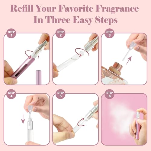 YOCASII 4PCS Perfume Atomizer Refillable Perfume Bottle Travel, Mini Spray Bottle Cologne Travel Bottle, Mini Perfume Bottle, Vacation Essentials and Toiletry Containers for Traveling4