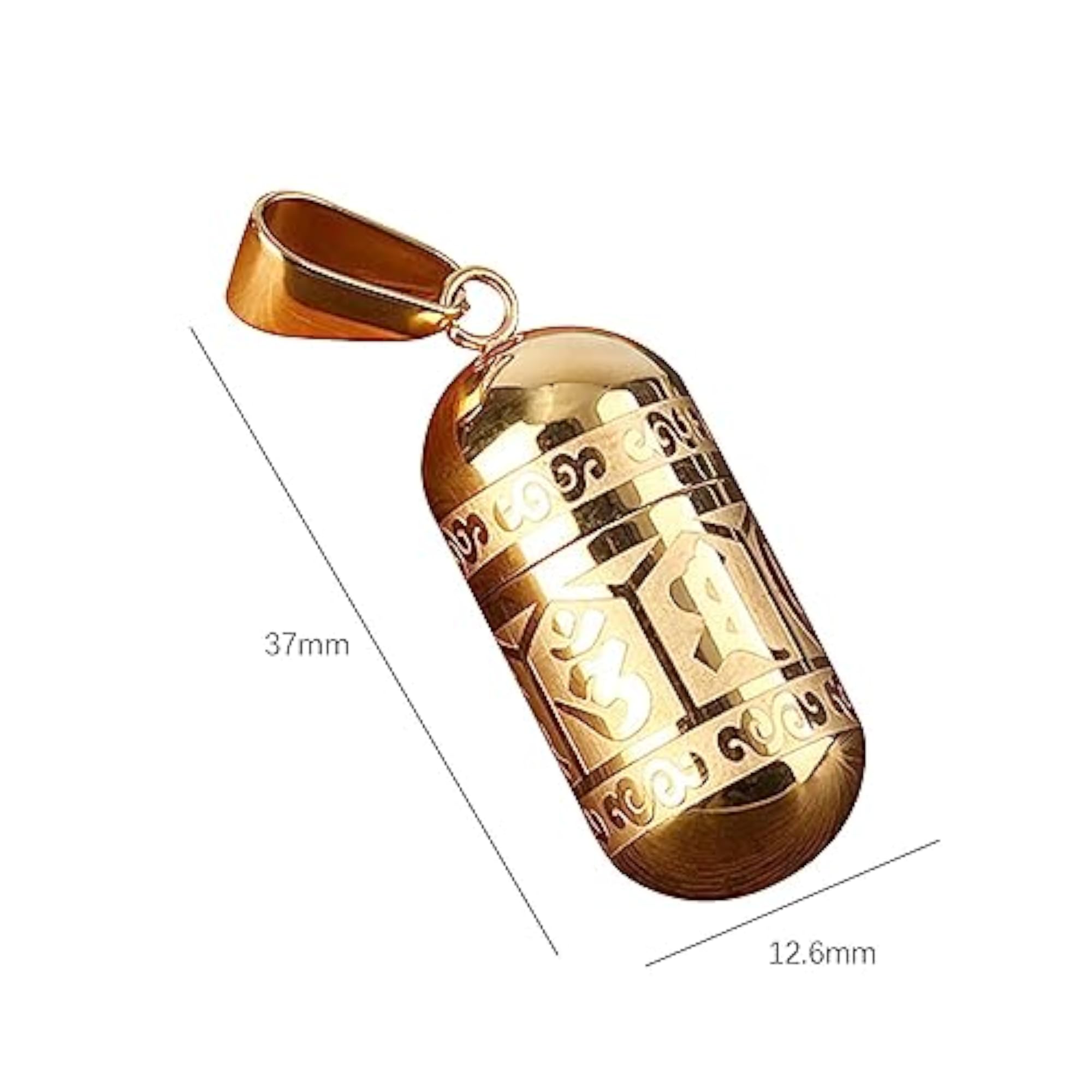 Gold Urn Pendant Engraved Openable Perfume Bottle Memorial Charm
