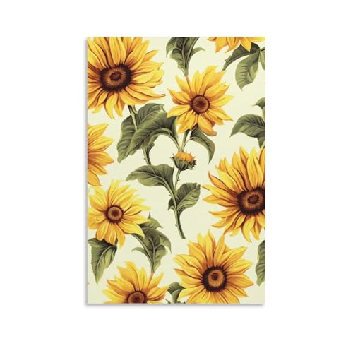 Toile murale tournesol d'été sans cadre décoration maison 60 x 90 cm