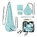 Imelod Kit de limpieza de saxofón con estuche para flauta de clarinete alto tenor y otros instrumentos de viento y madera, incluido paño de limpieza de saxofón, cepillo de boquilla(Azul Claro)