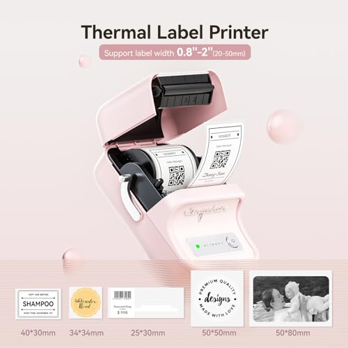 Image of NIIMBOT B21 Label Maker, Inkless Bluetooth Label Printer, 2 Inch Portable Thermal Sticker Machine for Small Business, Marson Jar, Logo, Clothing, Shipping, Candles and Jewelry