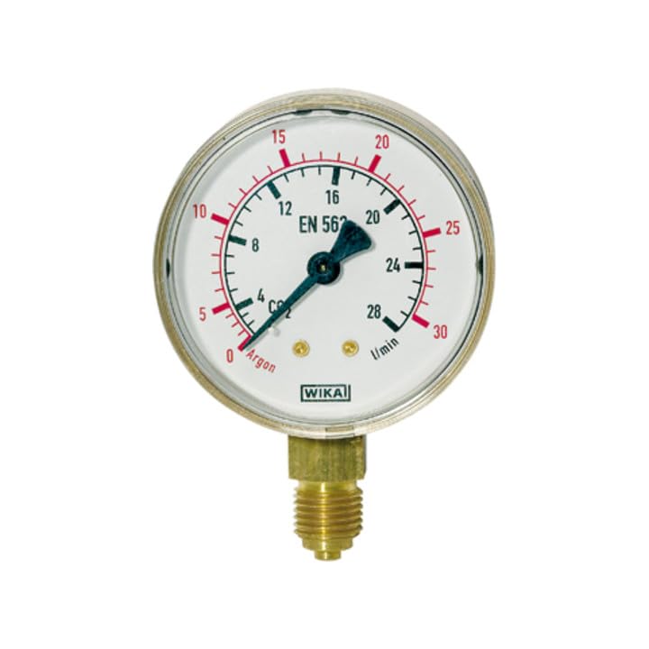 RIEGLER 101293-420 Argon Manomètre G 1/4 radial inférieur 0-30 l/min 10 bar Ø 63